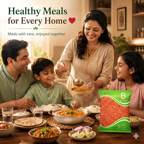Image of Beans & Grains Premium Masoor Dal | Unpolished Red Lentils | High Protein & Fiber | 100% Natural & Hygienically Packed