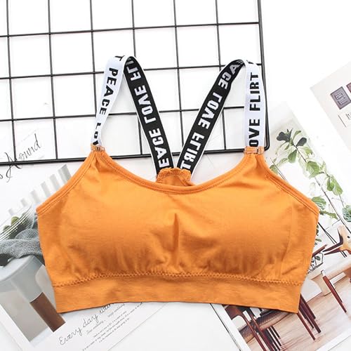USTRA Fashion Thin Girls Wire-Free Sports Bra - 92% Nylon Breathable Student Athletic Top, One Size Fits Most Inner Wear4