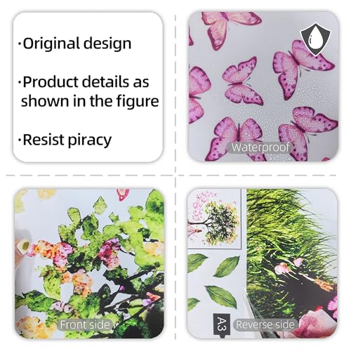 Vinilo Decorativo Fairy Garden Mariposa Rosa y Árbol Grande miniatura 5