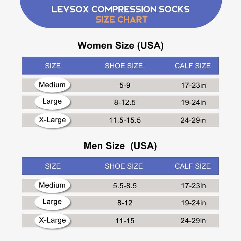 Image of Plus Size Compression Socks for Women Men, Wide Calf Extra Large, 15-20 mmHg, Knee High, for Nurses Pregnant Travel