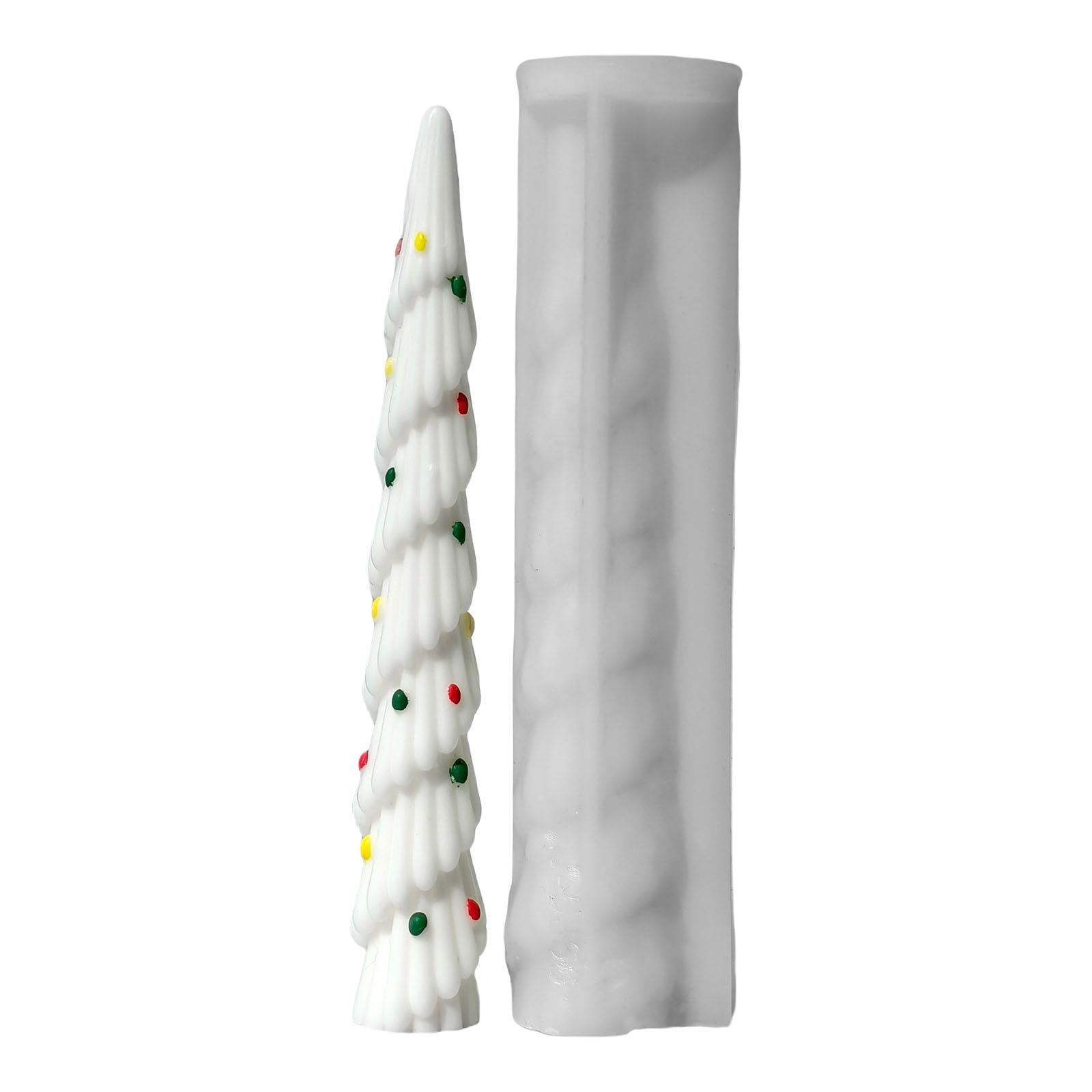 Kalttoy Christmas Pillar Silicone Mold Christmas Tree Shape Silicones for Soap Chocolate Baking Silicone Mold