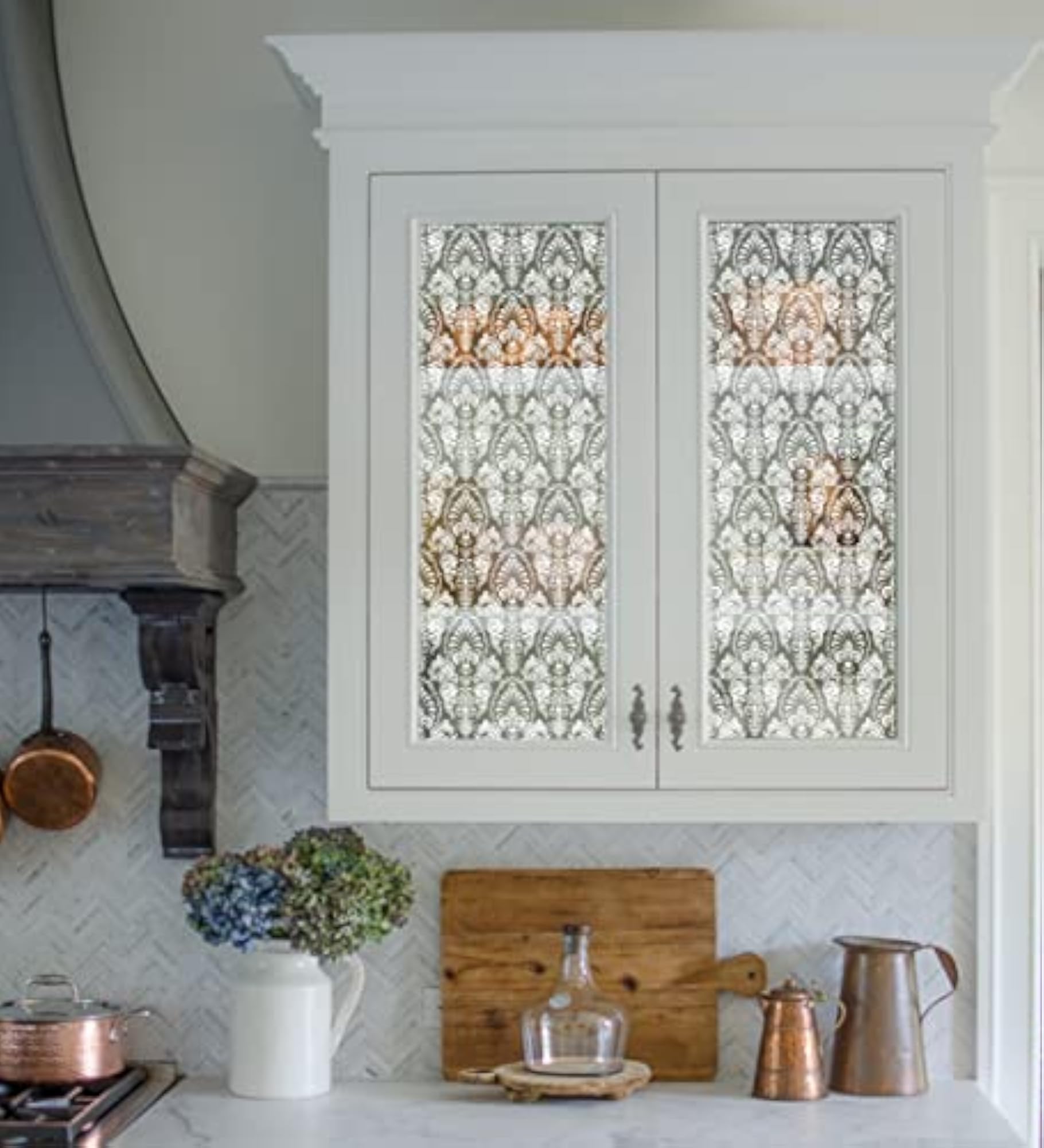 Damask Seamless Pattern Frosted Film Door Window Sticker