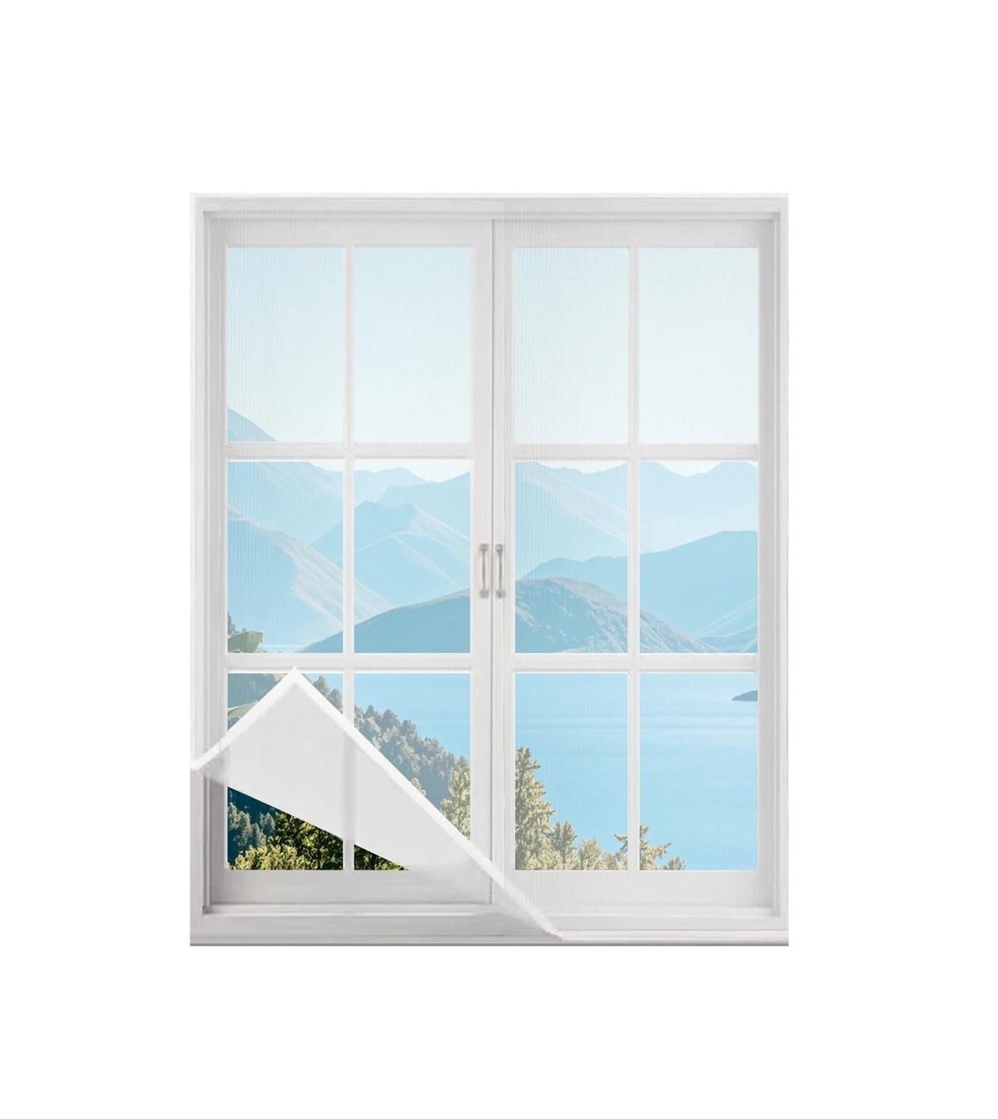 Supkancl White 90Cm 1Pc Window Mosquito Net Prevention Screen Self-Adhesive