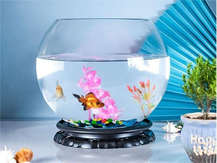 Amazon | 金魚鉢 丸型金魚鉢 分厚い水槽 高プラスチック透明アクリル 