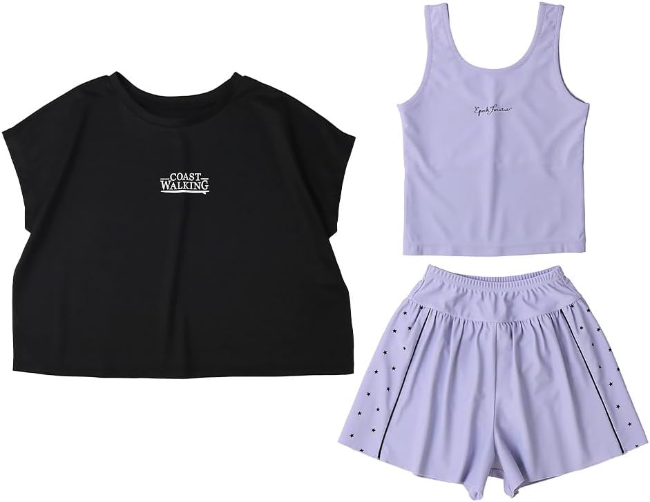 [PINKSAIL] [ピンクセイル] キッズ セパレート水着 女の子 3点セット UVカット UPF50+