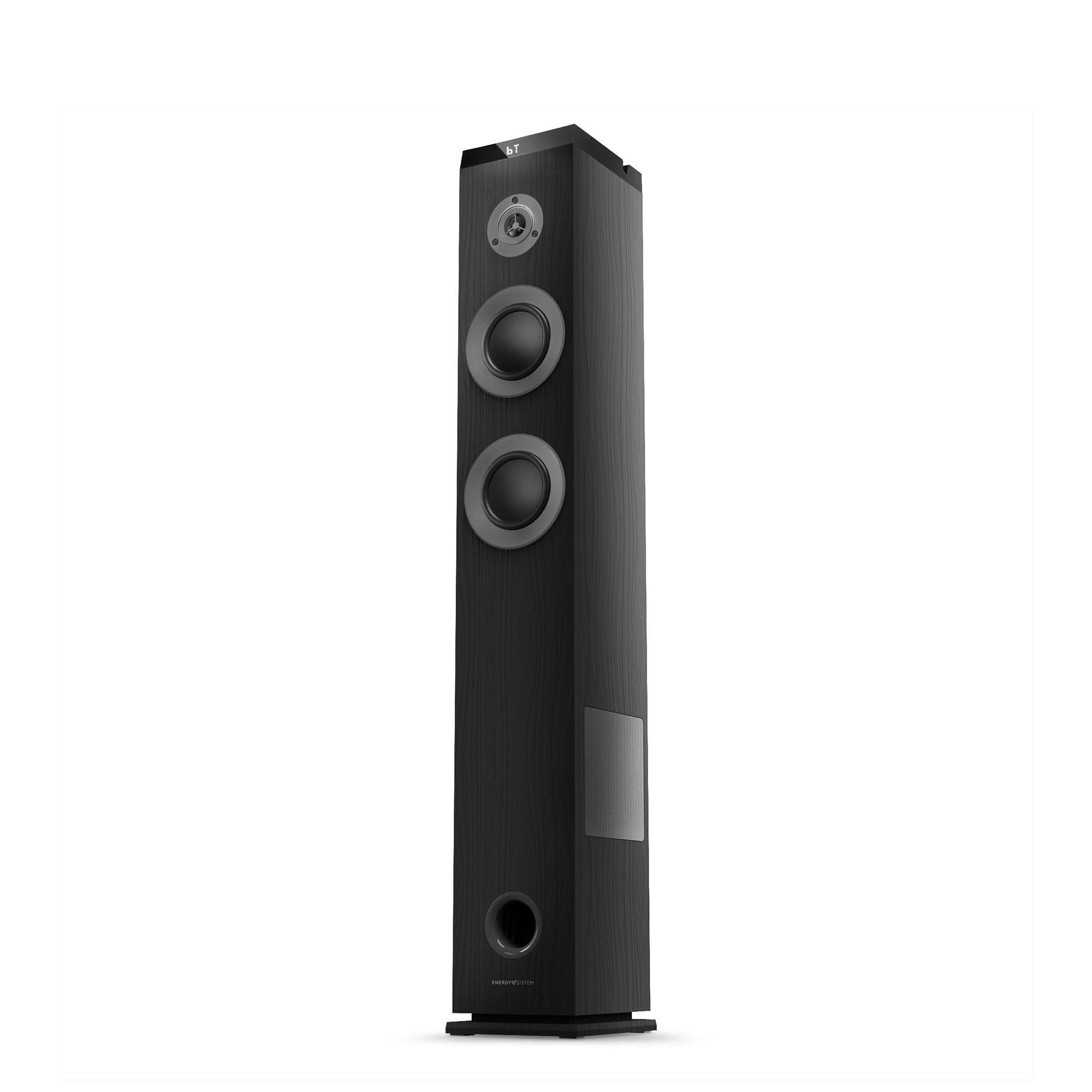 Energy Sistem Tower 5 MAX 100W Torre de Sonido Bluetooth Sistema 2.1 con Subwoofer True Wireless USB/SD Radio FM Altavoz de Pie Grande Inalambrico Television para TV Musica Ebony