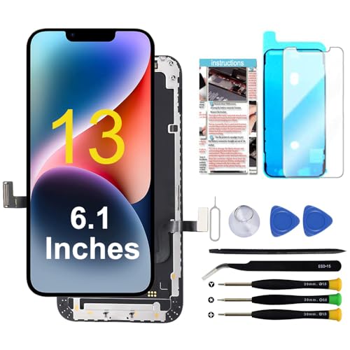 TSIOFO for iPhone 13 Screen Replacement 6.1 inch 3D Touch LCD Display Digitizer Assembly with Repair Tools Compatible with Model A2482 A2631 A2633 A2634 A2635