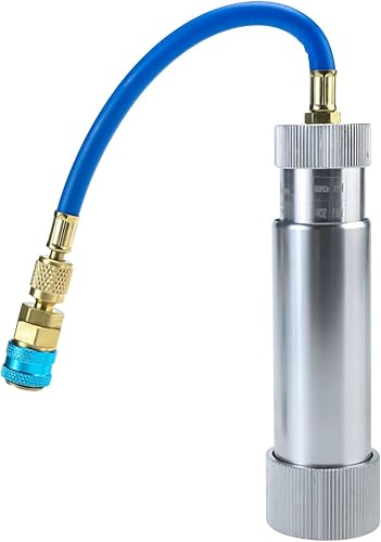 Miniatura 8 de AC Inyector de aceite y tinte Herramientas refrigerantes Conector SAE de 14 "Tornillo de giro manual de 2 onzas con acoplador rápido a presión para