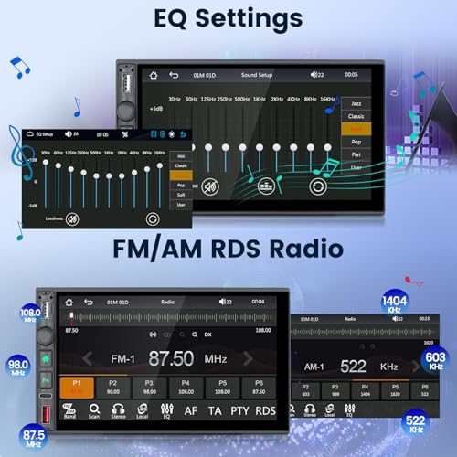 Radio Doble Din Inalámbrico con Pantalla Táctil HD 7" miniatura 3