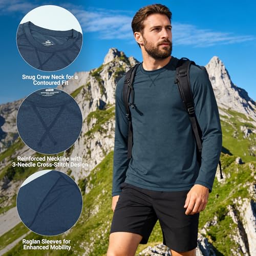 Image of Mens Swim Shirts UPF 50+ Sun Shirts Rash Guard Quick-Dry Fishing T-Shirts