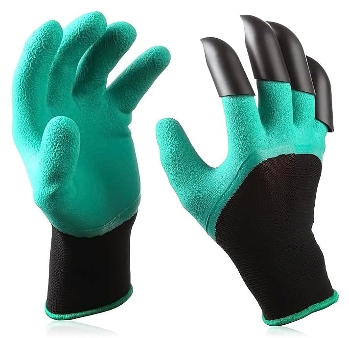 TREND WAVE Claw Gardening Gloves for Planting Breathable Material with Right Hand Fingertips ABS Claws for Digging and Gardening Pair for Women and Men-image-10
