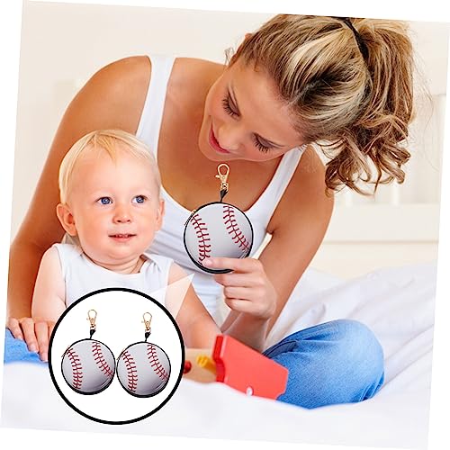 2pcs Cartoon Tinplate Baseball Coin Purses Small Wallets for Zipper Closure Compact Reusable Coin Bags for Travel and Shopping3