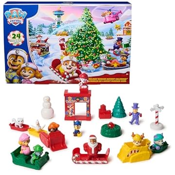 PAW PATROL Advent Calendar 2025 for Christmas Episode Special - 24 Toy Surprises with 7 Vehicles, 11 Figures and Accessories, Toys for Children from 3 Years