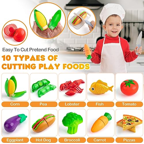 image for TIKJOYFUL 42Pcs Play Kitchen Accessories, Kids Kitchen Pretend Play To