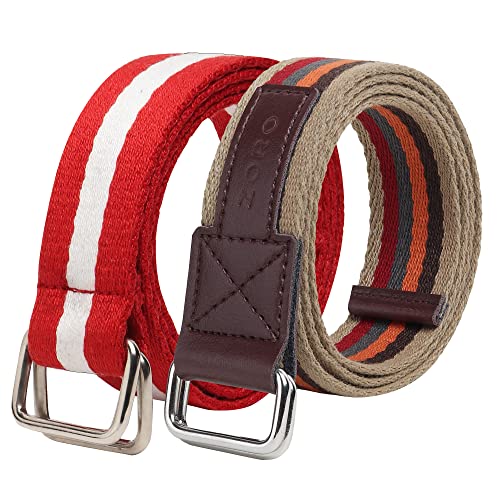 Image of ZORO Cotton Woven Fabric Belt for Men | M01-CB01 | Pack of 2