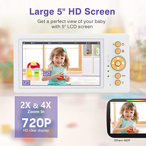 Baby Monitor with Two Cameras and Large Screen