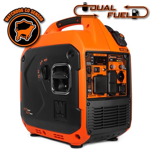 WEN Quiet and Lightweight 3600-Watt Dual Fuel RV-Ready Portable Inverter Generator with Fuel Shut Off and CO Watchdog (DF360iX)