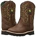 John Deere Unisex-Child CHI All Over DRK PO Pull-On Boot, Dark Chestnut, 12 M US Little Kid