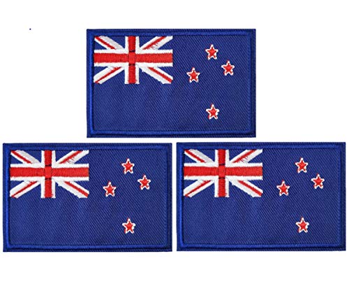3Pack New Zealand Flag Patch, Zealander Flags Patches, Tactical Embroidery Patch for Hats, Bags, Jackets, Clothes - Team Military Patch