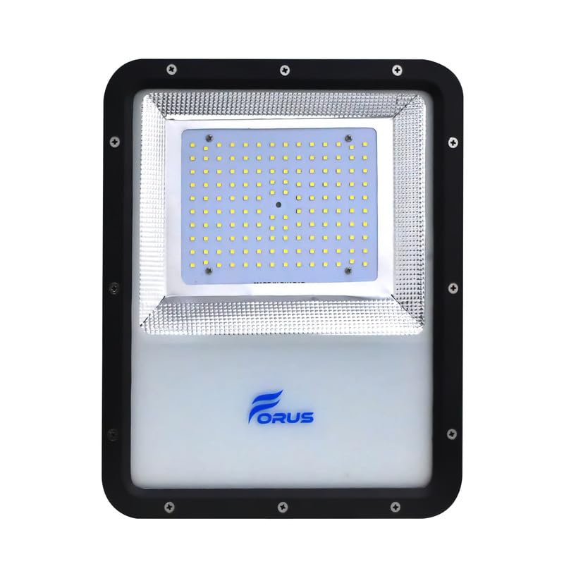 Image of Forus 100W LED Flood Light Outdoor, IP67 Waterproof Wall Mounted Outside Light, High Bright Amber LED Flood Light for Parking, Society, Industrial & Flood Lighting with 4 Year Warranty (1 Pc)