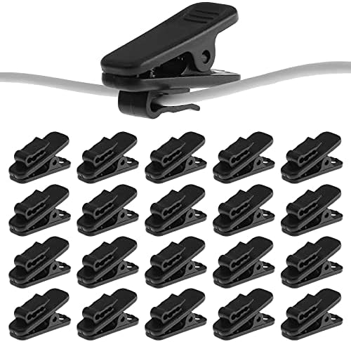 Bonsicoky Clips for Earphone Wire, 24 Pack, Black
