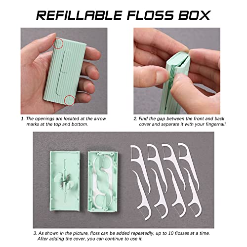 White-Dental-Floss-Portable-Case-Storage-10-Picks-Adult-Floss-in-Box-The-Best-Tool-for-Cleaning-Teeth-and-Oral-Care-Portable-Travel-Floss-is-Perfect-for-DinnersDatingTravelHotelsWhite