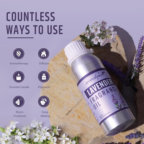 Image of Aromahpure Lavender Aroma Oil | 250ml Undiluted & Natural | Long-Lasting Scent for Aromatherapy, Candle & Soap Making, Diffusers, Room Freshener, Humidifier, Bathroom Revitalizer & Home Essentials
