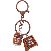 Coffee Model Keyring   Drink Keychain Bag Charms for Women with To-Go Coffee Cup Charm, Cool Beverage Key Rings Minimalist Gifts for Coffee Lovers, Girls, Friends