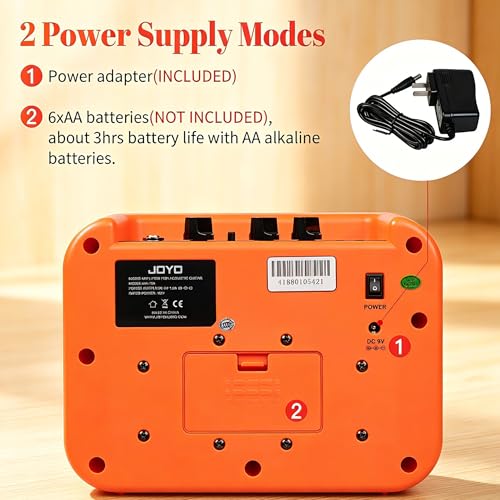 Image of JOYO 10W Small Acoustic Guitar Amplifier with 15ft Guitar Cable Portable Mini Practice Amp Battery Powered Combo Dual Channel (CMA-10A)