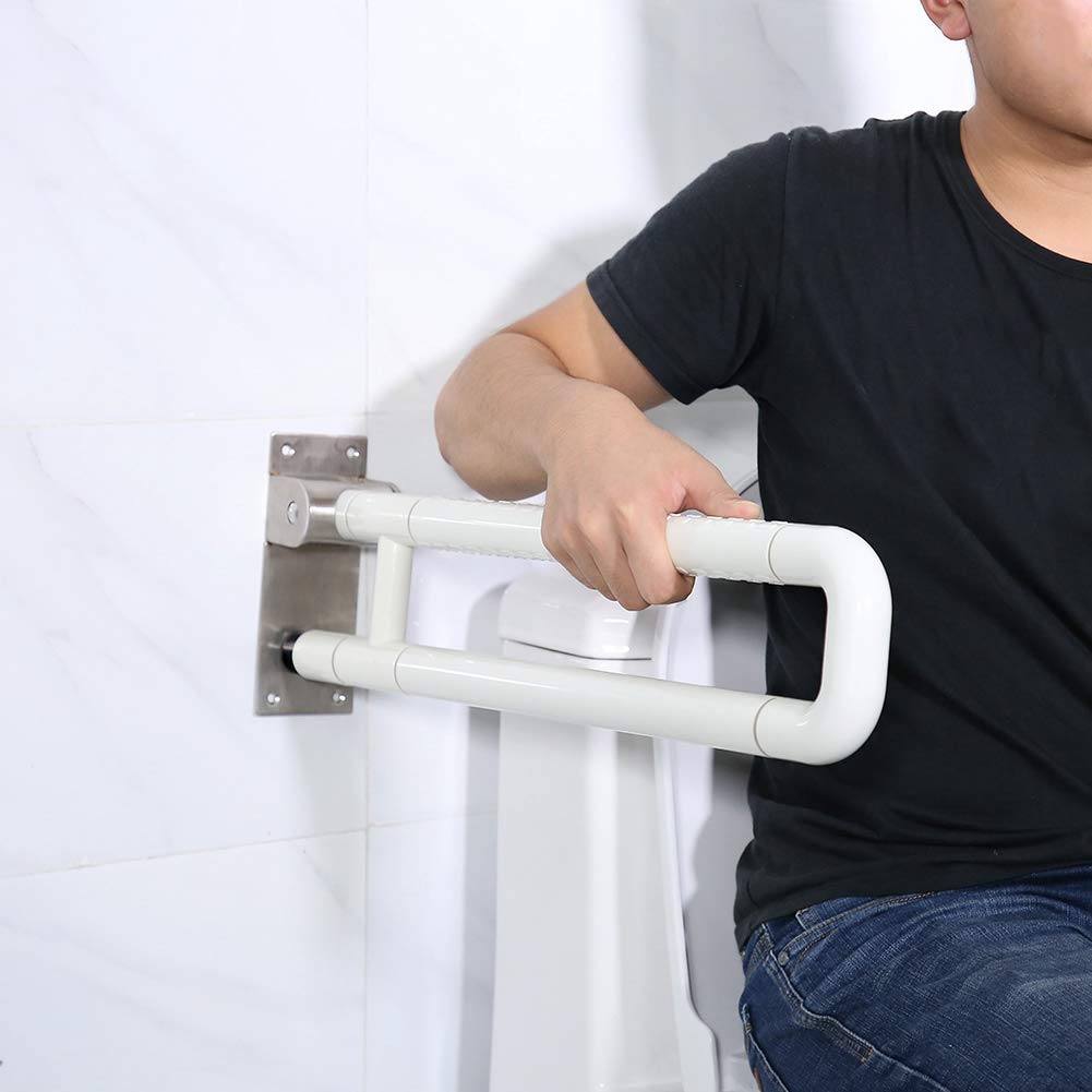 Barra de Apoyo para Inodoro Plegable, Asidero de Seguridad para Baño, 62 cm, Soporte de Pared