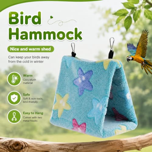 Image of Qpets Hanging Bird Hammock, Warm Plush Nest for Small Birds - M