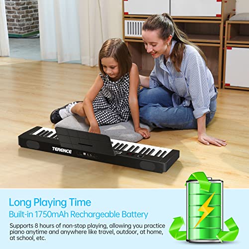 TERENCE Piano Numérique 61 Touches semi-lestées avec Stands et Batterie de 1750mAh et interface MIDI avec Touches… - Les Beatles, Paul McCartney, John Lennon, RIngo Starr, George Harrison TERENCE Piano Numérique 61 Touches semi-lestées avec Stands et Batterie de 1750mAh et interface MIDI avec Touches… – Image 3