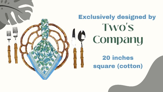 Set de 4 servilletas de tela Hampton Block Two's Company miniatura 7