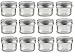 Nakpunar 12 pcs, 4 oz Glass Mason Jars with One Piece Silver Plastisol Lined Lids (4 oz, 12 pcs, Silver)