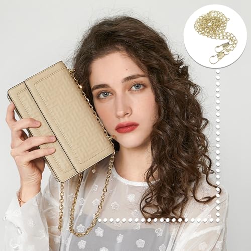 suaywo 8 Items Handbag Chain Strap 120 cm Bag Chain Strap Handbag Chain Gold Bag Chain Comes with 16 D-Rings Long Bag Chain Straps Suitable for Shoulder Bags and Crossbody Cags (4 Colors) - Image 4