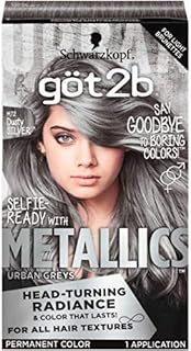 Schwarzkopf Got2b Metallics Permanent Hair Color, M72 Dusty Silver