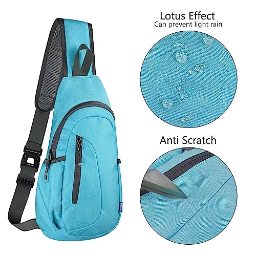 TITECOUGO Small Canvas Sling Bag Lightweight Crossbody Bag for Women Rucksack for Men Running Backpack Travel Chest Pack Daypack Shoulder for Gym Work Hiking Outdoor Sports Sky Blue - Image 4