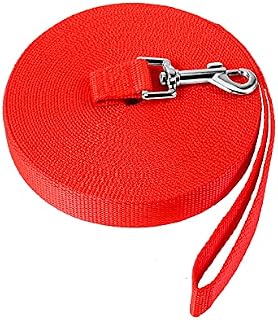 NavoX Training Lead for Dog/Puppy 10m Red, Long Line Dog Lead, Nylon Long Dog training Leash for Pet Recall, hiking, camping,hunting, backyard