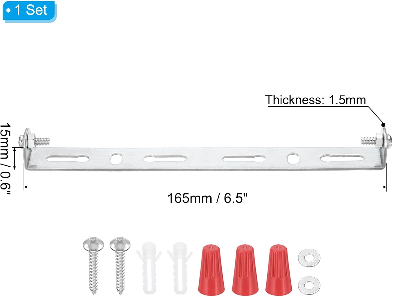 PATIKIL 165mm (6.5") Universal Light Fixture Mounting Bracket Kit, Light Crossbar Ceiling Light Plate with Screw for Wall Lights Ceiling Lighting Pendant Chandelier