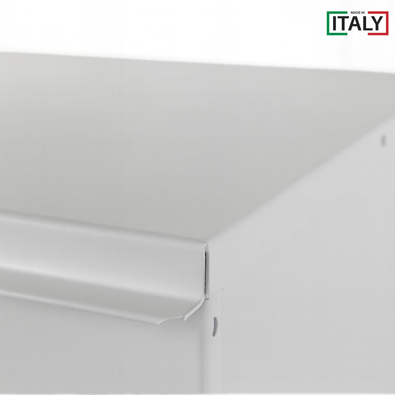 Porta Pellet da Interno Made in Italy Contenitore Baule Portapellet in Metallo Bianco 50 x 40 x 55 cm Capacità 110 L Ruote Girevoli Scatola Cesto per Stufa a Pellet Camino