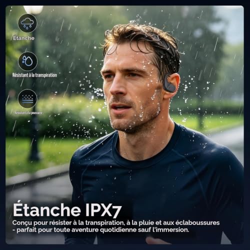 Casque Conduction Aérienne Open Ear,Écouteurs Sans Fil Bluetooth 6.0,8 Go – vue 8
