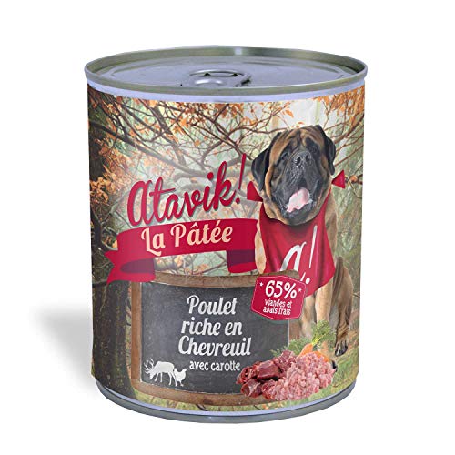 Atavik Chien pâtée Poulet-Chevreuil 6 x 800g