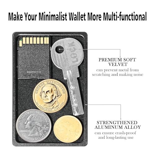 Coin Tray for Metal Wallet, Key Holder for Slim Wallet, Detachable Wallet Tray for SD/SIM Card with Wallet Replacement Screws (Metal Tray with Torx Screws Set)3