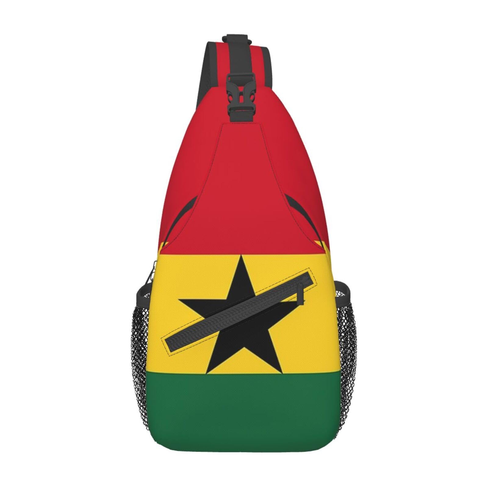 skdjowu Ghana Flag Sling Bag Crossbody Backpack Ghanaian Travel Hiking Daypack Shoulder Chest Bag for Women Men — image 1