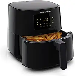 Philips Walita Preta Fritadeira Airfryer Essential XL Digital, 6.2L de capacidade, Garantia internacional de dois anos, 220V, 2000W (RI9270/91)