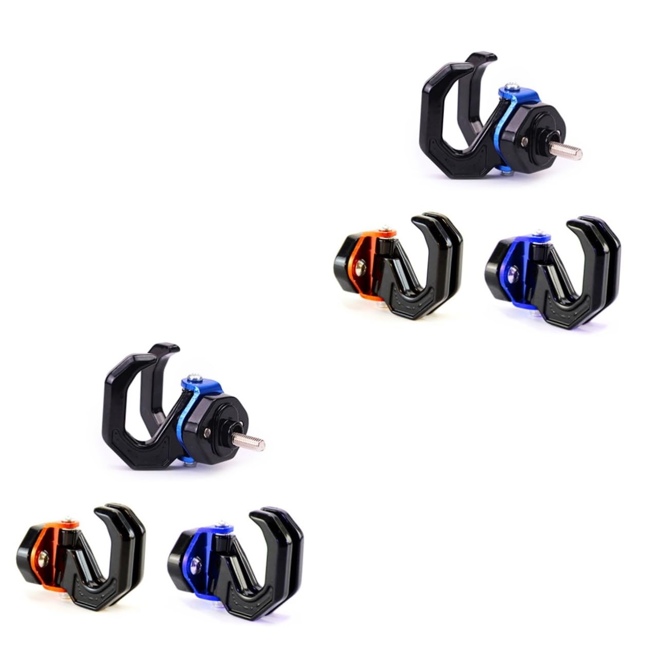 Gancho doble de aluminio Alipis resistente de doble anclaje para motocicleta 8