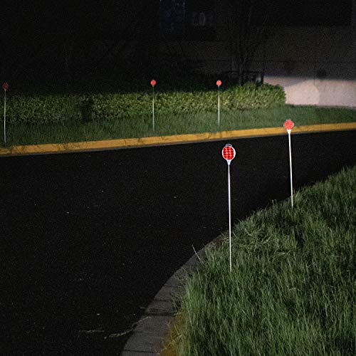Image of CZC AUTO Red Reflective Driveway Markers 36.5-inch Double Sided Metal Post Driveway Reflectors for Easy Visibility at Night or Any Weather 16 Pack