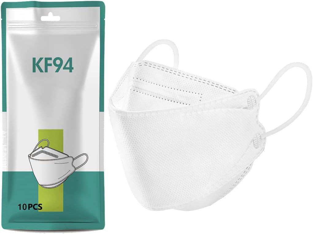 100Pcs KF94 Masks, 3D Fish Type Masks for Adult, 4 Layer Protective Face Mask with Adjustable Nose Clip