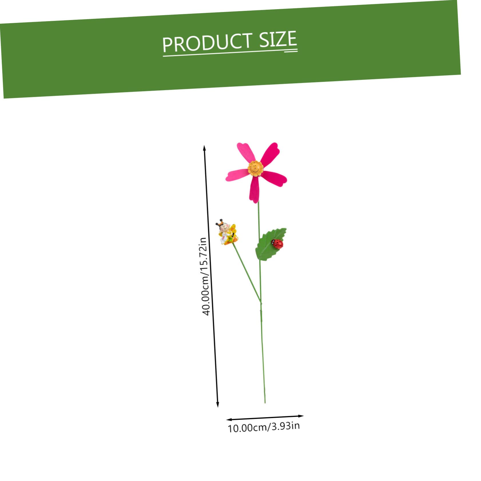 KONTONTY 2Pcs Outdoor Iron Flower Windmill Decor for Garden Vibrant Rotating Patio Art Adorable Decorations Unique Metal Spinners for Lawn and Outdoor Spaces