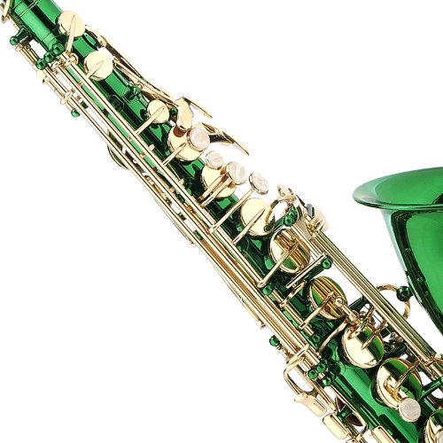 Mendini By Cecilio Eb Alto Saxophone - Case, Tuner, Mouthpiece, 10 Reeds, Pocketbook - Green E Flat Musical Instruments #TOP3